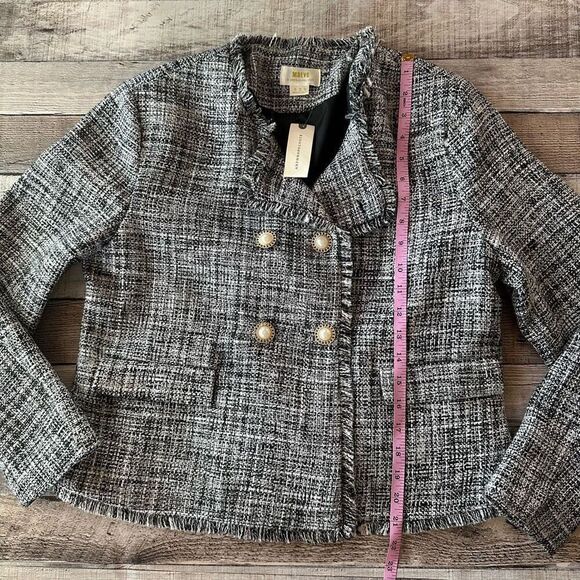 🍂NWT Anthropologie Maeve Double-Breasted Tweed Jacket | Size 12 - Picture 8 of 11